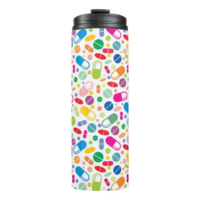 Colorful Neon Drug Pattern Thermal Tumbler (Front)