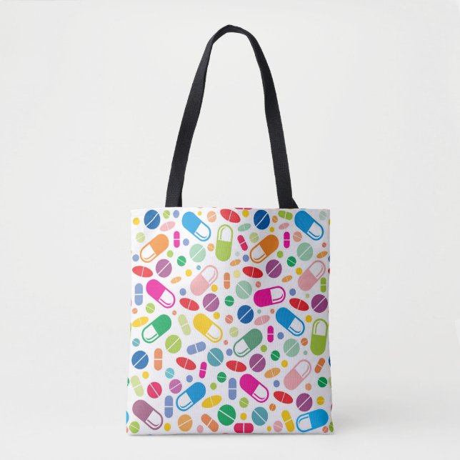 Colorful Neon Drug Pattern Tote Bag (Front)