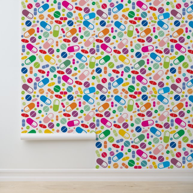 Colorful Neon Drug Pattern Wallpaper (Application)