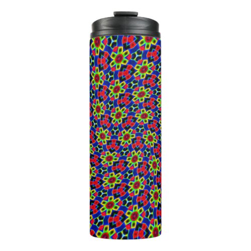 Colorful Neon Flower Thermal Tumbler