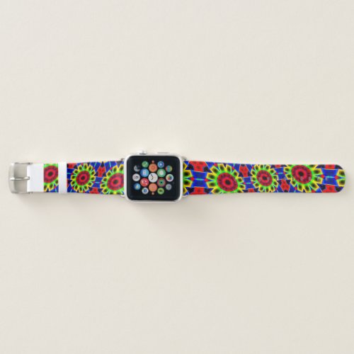 Colorful Neon Flowers Apple Watch Band