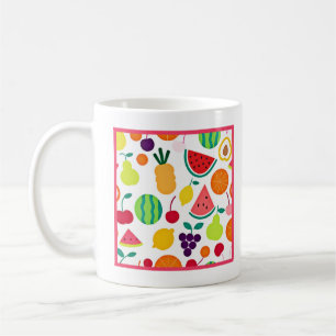 Colorful Neon Fruit Fiesta Coffee Mug