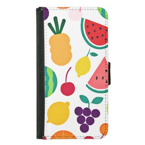 Colorful Neon Fruit Fiesta Samsung Galaxy S5 Wallet Case