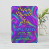 Colorful Neon Glow Happy Diwali Party