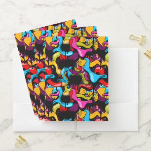 Colorful Neon Graffiti Hip Hop Street Art Pocket Folder