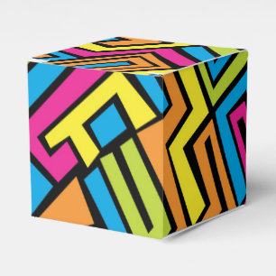 Colorful Neon Graffiti Street Art Pattern  Favor Boxes