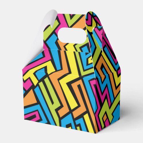 Colorful Neon Graffiti Street Art Pattern    Favor Boxes