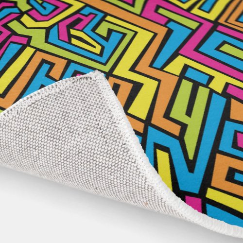 Colorful Neon Graffiti Street Art Pattern  Rug