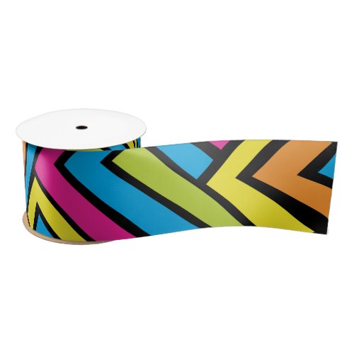 Colorful Neon Graffiti Street Art Pattern  Satin Ribbon