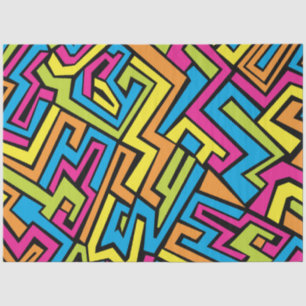 Colorful Neon Graffiti Street Art Pattern   Tissue Paper