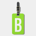 Colorful Neon Green Monogram Travel Luggage Tag at Zazzle