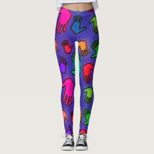 Colorful Neon Hands Leggings