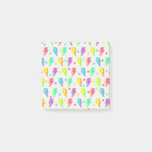 Colorful Neon Lightning Bold Back-to-School Post-it Notes