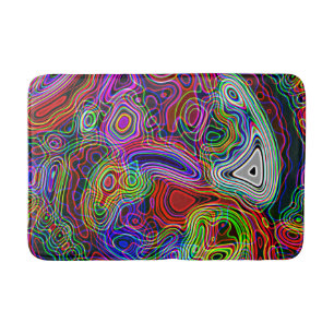 Colorful Neon Lights Abstract Rainbow Bath Mat