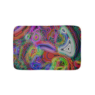Colorful Neon Lights Abstract Rainbow Bath Mat