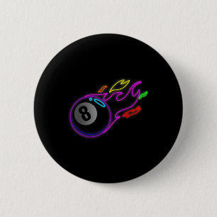 Colorful Neon Lights Eight Ball Billiards Pool Mm Button