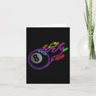 Colorful Neon Lights Eight Ball Billiards Pool Mm Card