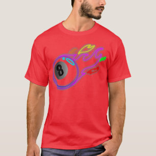 Colorful Neon Lights Eight Ball Billiards Pool  MM T-Shirt