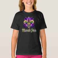 Colorful Neon Mardi Gras Fleur de lis