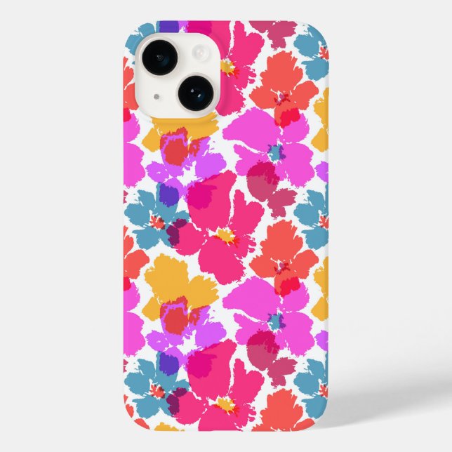 Colorful Neon Modern Flower Pattern Case-Mate iPhone Case (Back)