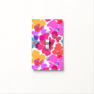 Colorful Neon Modern Flower Pattern Light Switch Cover