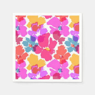 Colorful Neon Modern Flower Pattern Napkins