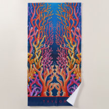 Colorful Neon Orange Ocean Coral Personalized