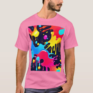 Colorful Neon Paint Splatter Art T-Shirt
