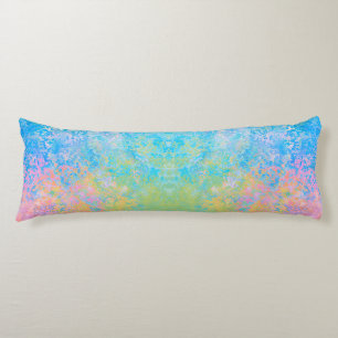 Colorful Neon Pastel Sky Alcohol Ink Abstract Body Pillow