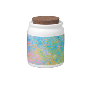 Colorful Neon Pastel Sky Alcohol Ink Abstract Candy Jar
