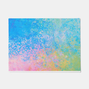 Colorful Neon Pastel Sky Alcohol Ink Abstract Doormat
