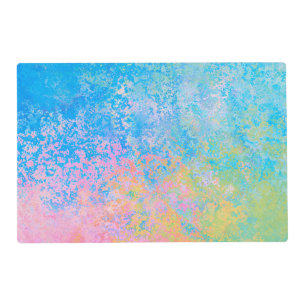 Colorful Neon Pastel Sky Alcohol Ink Abstract Placemat