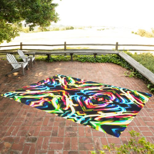 Colorful Neon pattern  Outdoor Rug