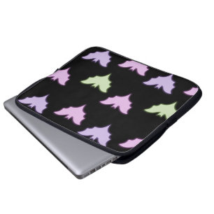 Colorful Neon Pink Purple Green Bats Halloween Laptop Sleeve