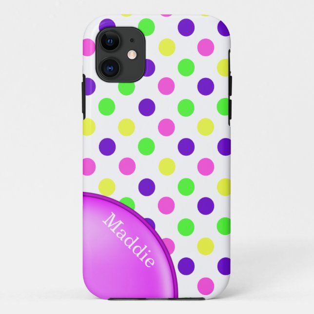 Colorful Neon Polka Dots iPhone 5S Case (Back)