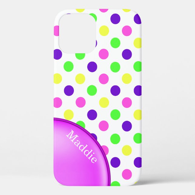 Colorful Neon Polka Dots iPhone Case-Mate iPhone Case (Back)