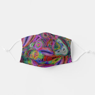 Colorful Neon Psychedelic Pattern Adult Cloth Face Mask