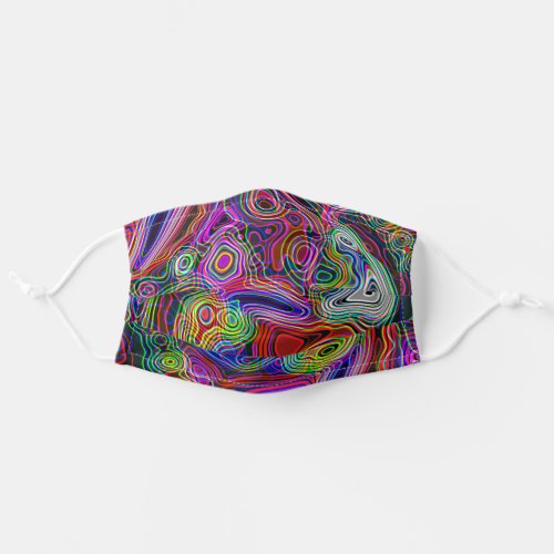 Colorful Neon Psychedelic Pattern Adult Cloth Face Mask