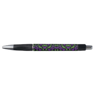 Colorful Neon Purple Green Bats Halloween pen