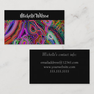 Colorful Neon Rainbow Modern Business Card