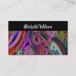 Colorful Neon Rainbow Modern Business Card
