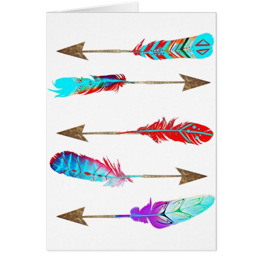 Colorful Neon Rustic Bohemian Feather Arrows (Front)