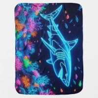 Colorful neon shark