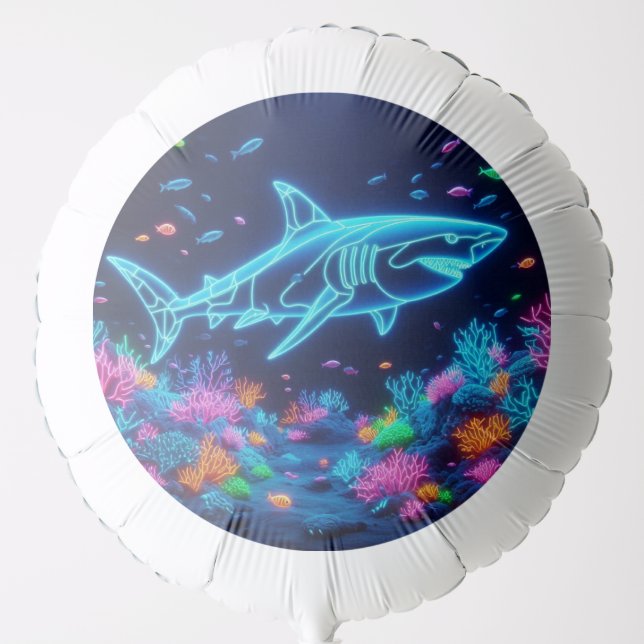 Colorful neon shark  balloon (Front)