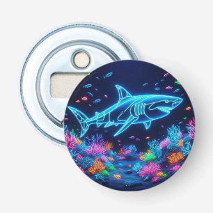 Colorful neon shark bottle opener