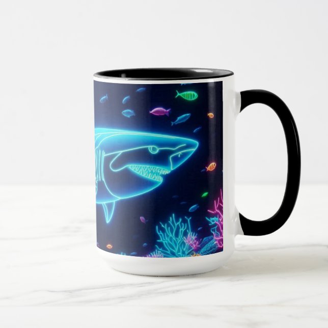 Colorful neon shark  mug (Right)