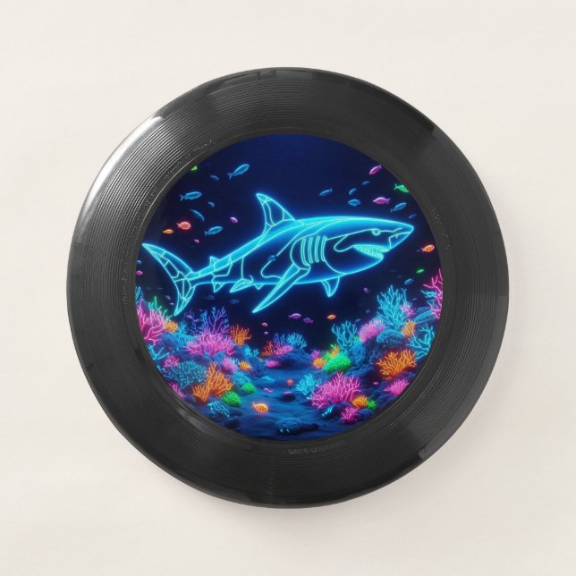 Colorful neon shark  Wham-O frisbee (Front)