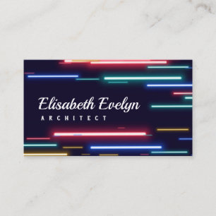 Colorful neon speed lights business card