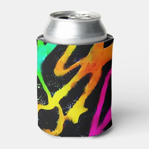 Colorful neon splatter paint design can cooler