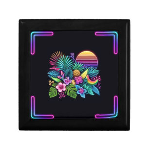 Colorful Neon tropical/Hawaiian Gift Box